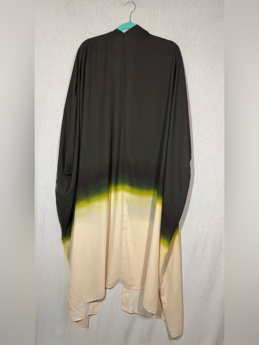 H&M 3X Long Ombre Duster Cardigan in Olive, Lime & Cream - Picture 3 of 4